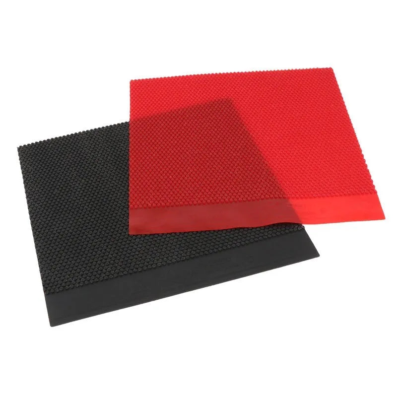 Table tennis rubber sheet with small particle pimples in black and red colour options