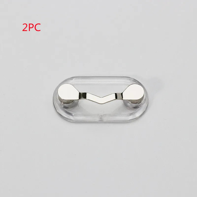 Magnetic glasses holder in black or silver, ABS and stainless steel bracket for travel storage