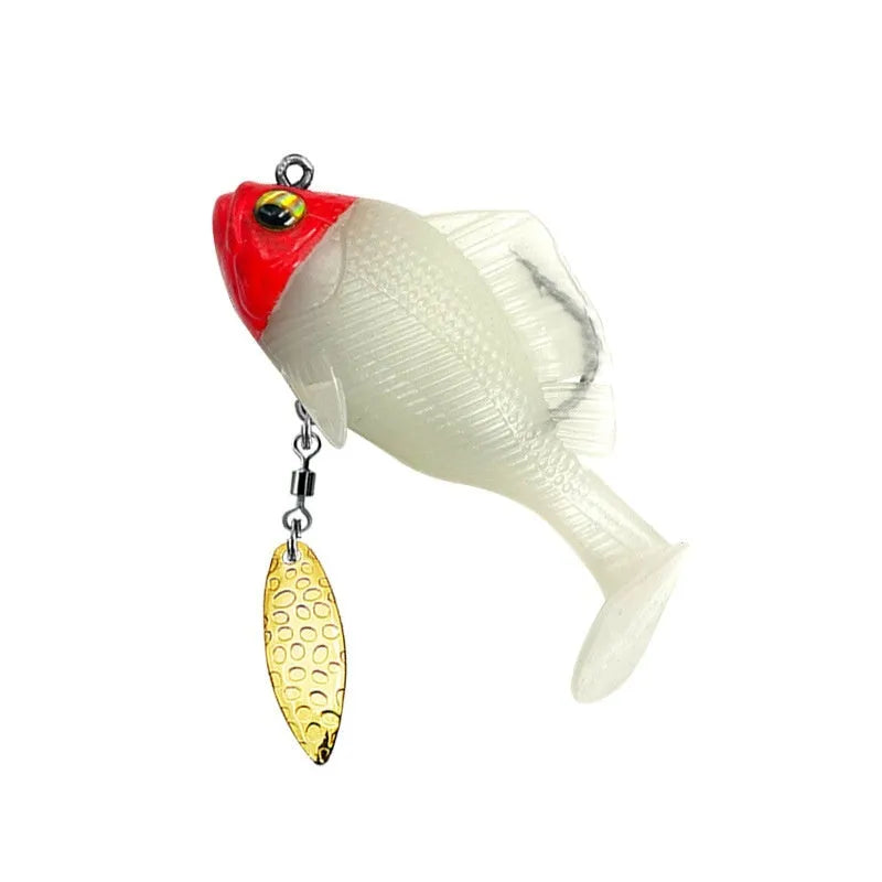 Rotating sequins T tail hard bait in 10g and 14g with multiple colour options for freshwater fishing