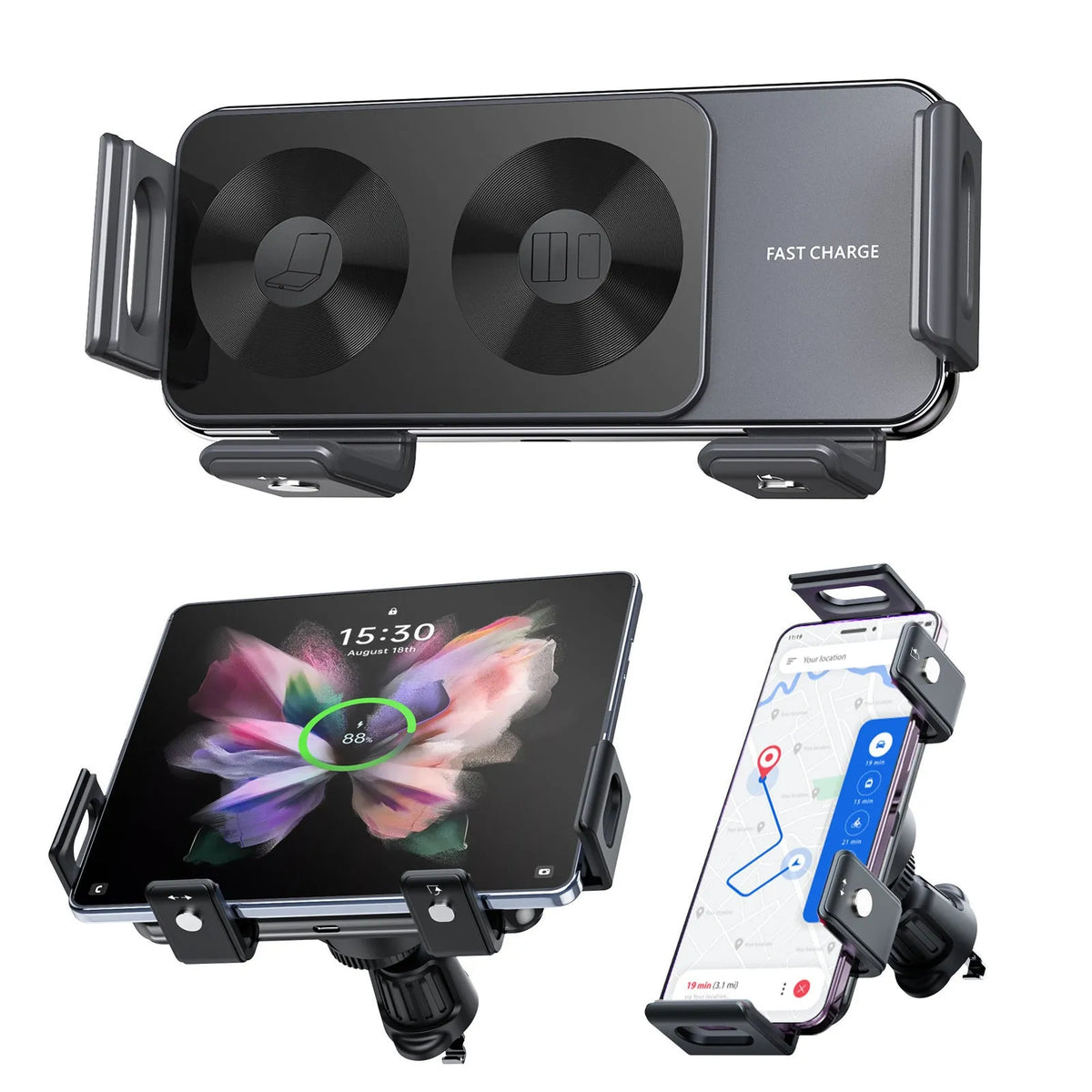 Alloy car wireless charger phone holder, universal fit, S20A S20B and S20A dedicated edition colours