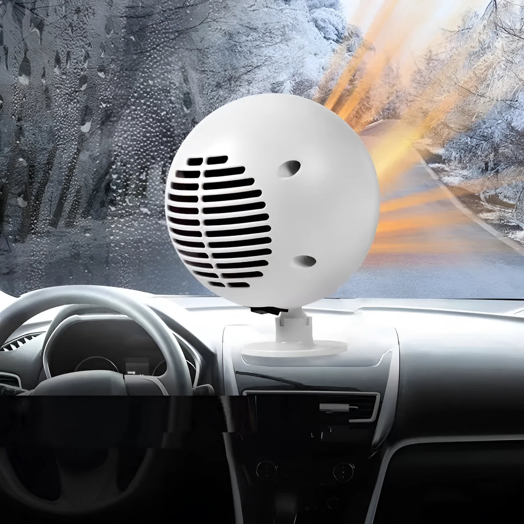 Star vehicle mounted heater with three PTC elements in black colour on car dashboard