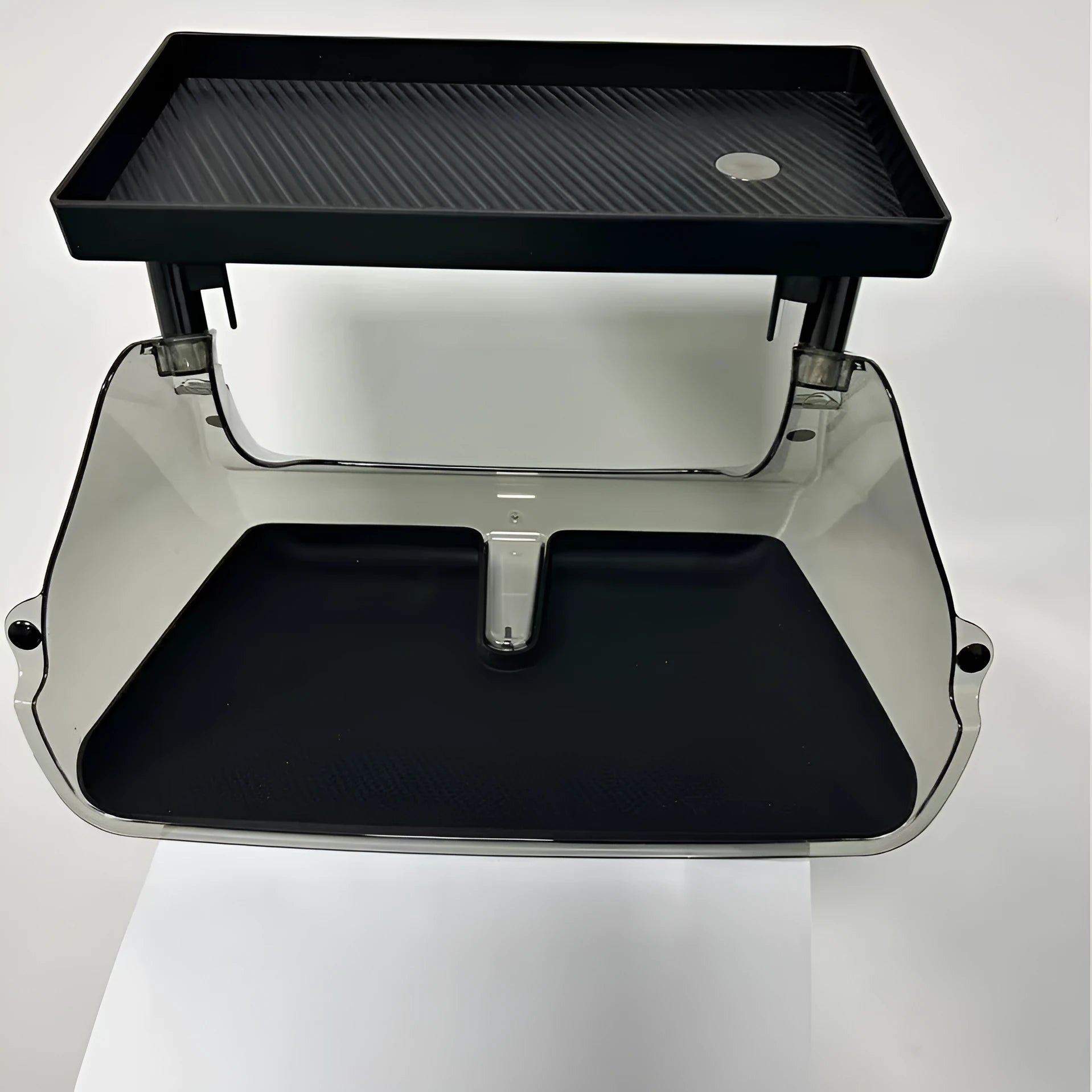 Black ABS plastic ETC storage box for Tesla Model 3 and Y centre console.