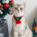 Christmas dog collar scarf knitted woven bib with bells and ribbon in ten styles and sizes XS S M L