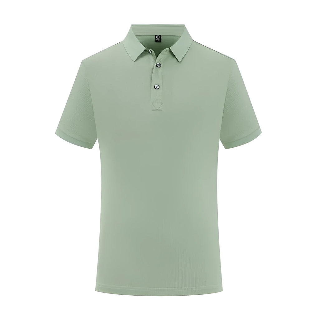 Mens short sleeve polo shirt with lapel collar and zip decoration, cotton blend, solid colour, sizes S to 4XL