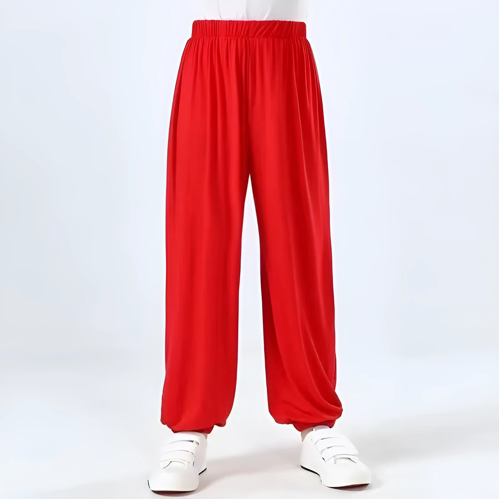 Children's black high-elasticity Sanda practice pants made from Lycra fabric