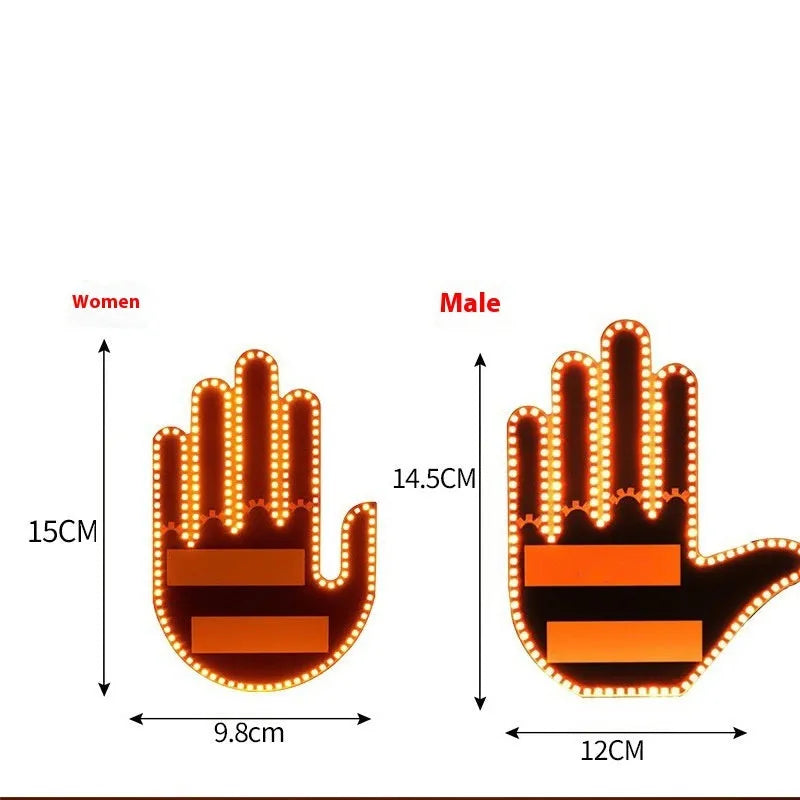 Car finger light with remote control, ABS 5V gesture warning light for general vehicle models