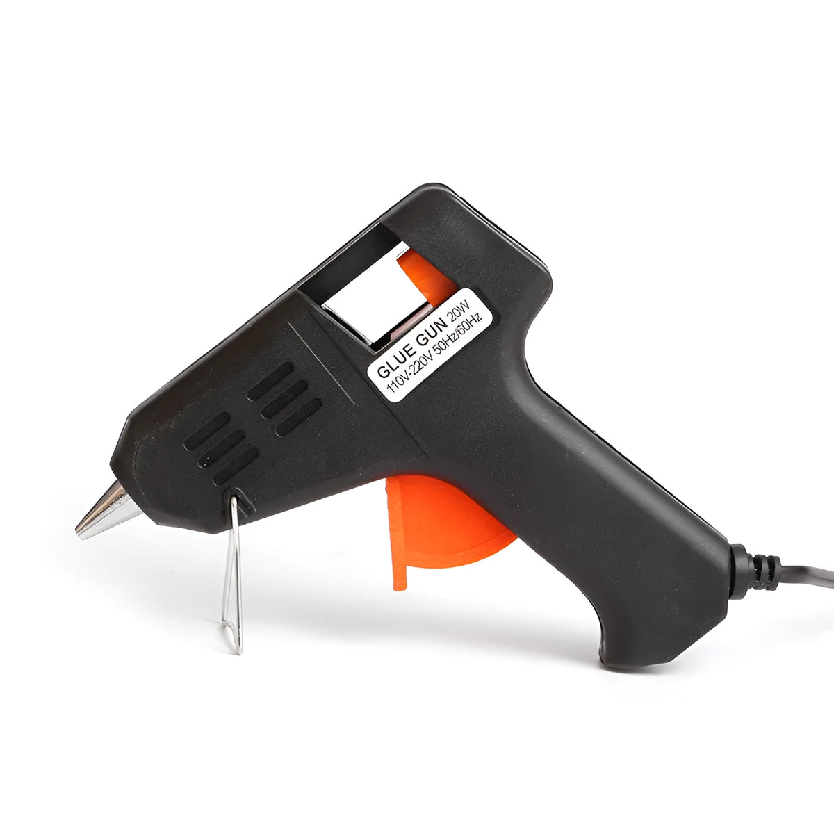 20W small glue gun with flat US plug, compact design for crafting and repairs