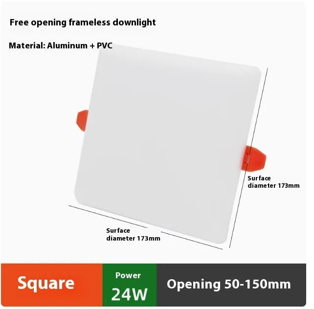 Ultra-thin aluminium LED panel light with adjustable hole design in white illumination
