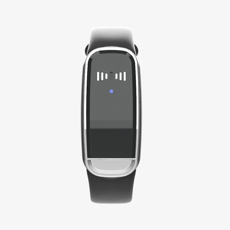 Black and white ultrasonic mosquito repellent bracelet with USB charging cable for pregnancy and baby protection