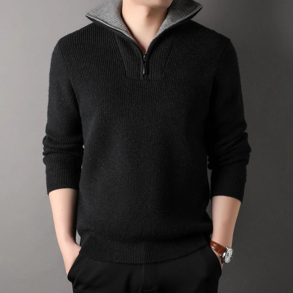 Twisted jacquard lapel sweater cardigan for men loose fit thickening long sleeve autumn leisure wear