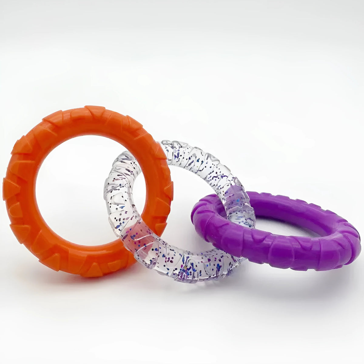 Pet dog teeth grinding interactive bite resistant toy in TPR material, 20x9 cm, in blue purple colour