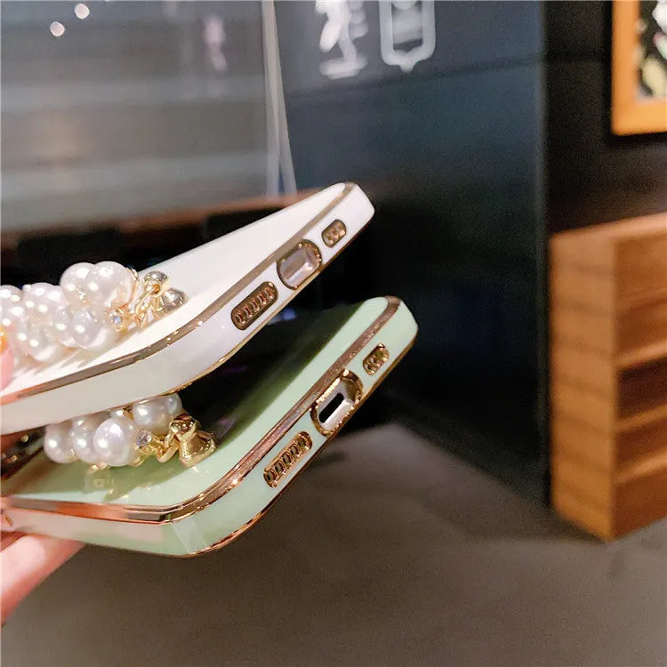 Soft TPU phone case for iPhone with electroplated pearl finish in Vanilla Purple colour