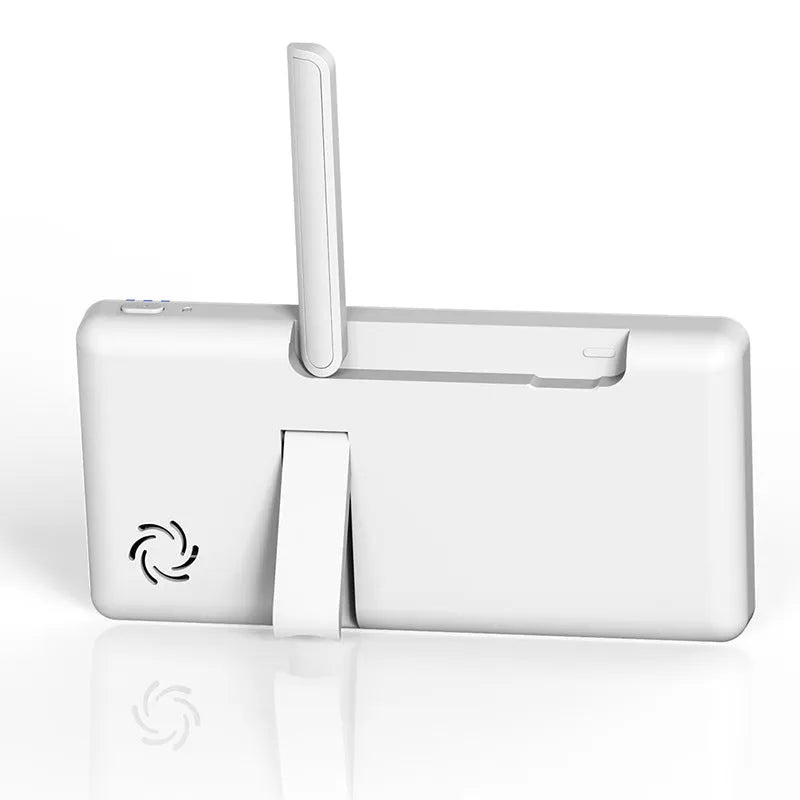 White ABM501 HD wireless baby monitor with 5-inch screen on a table.
