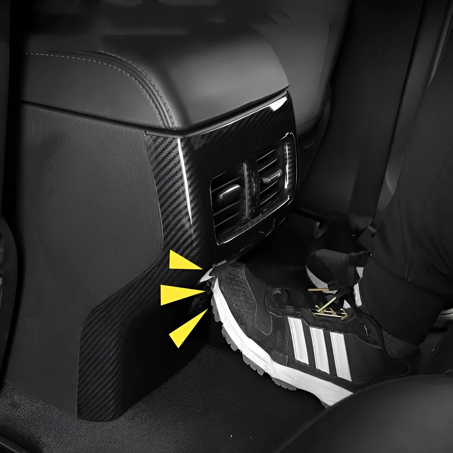 A pair of left and right ABS plastic steering wheel frames for non-destructive adhesive installation.