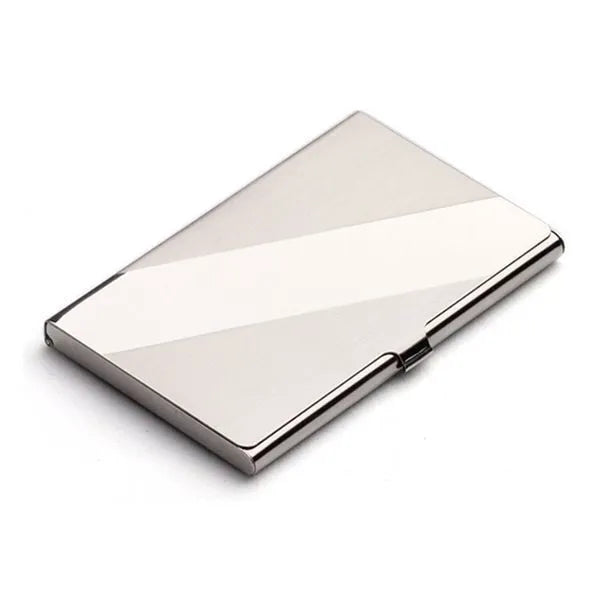 304 stainless steel business card case with geometric design and mirror finish