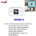 White portable 4G/3G wireless router, plastic body, 9.8x5.3x0.8cm, one slot, mobile car hotspot