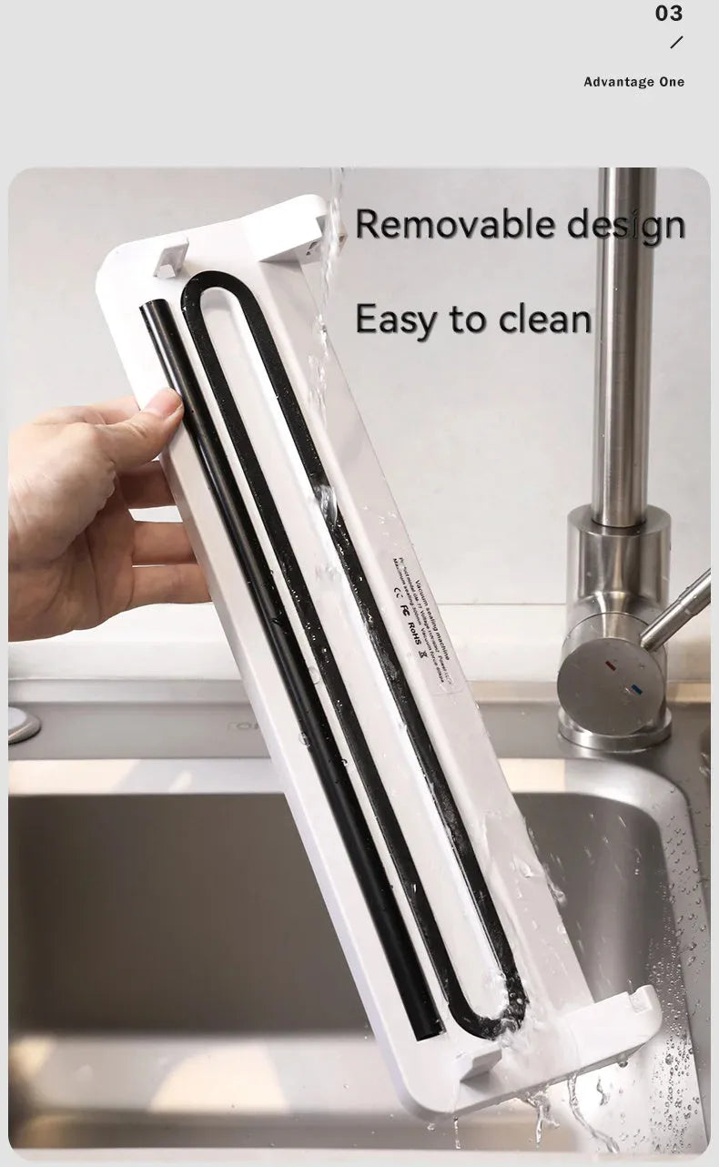 White automatic vacuum sealing machine for household food preservation with compact design