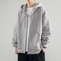 Unisex hooded jacket in apricot, dark grey, dark blue, black, light grey or brown, sizes M to 5XL, polyester blend casual top