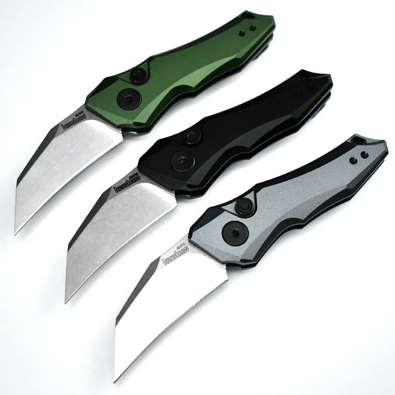 Metal folding pocket knife with 150mm blade in black, gray, or green