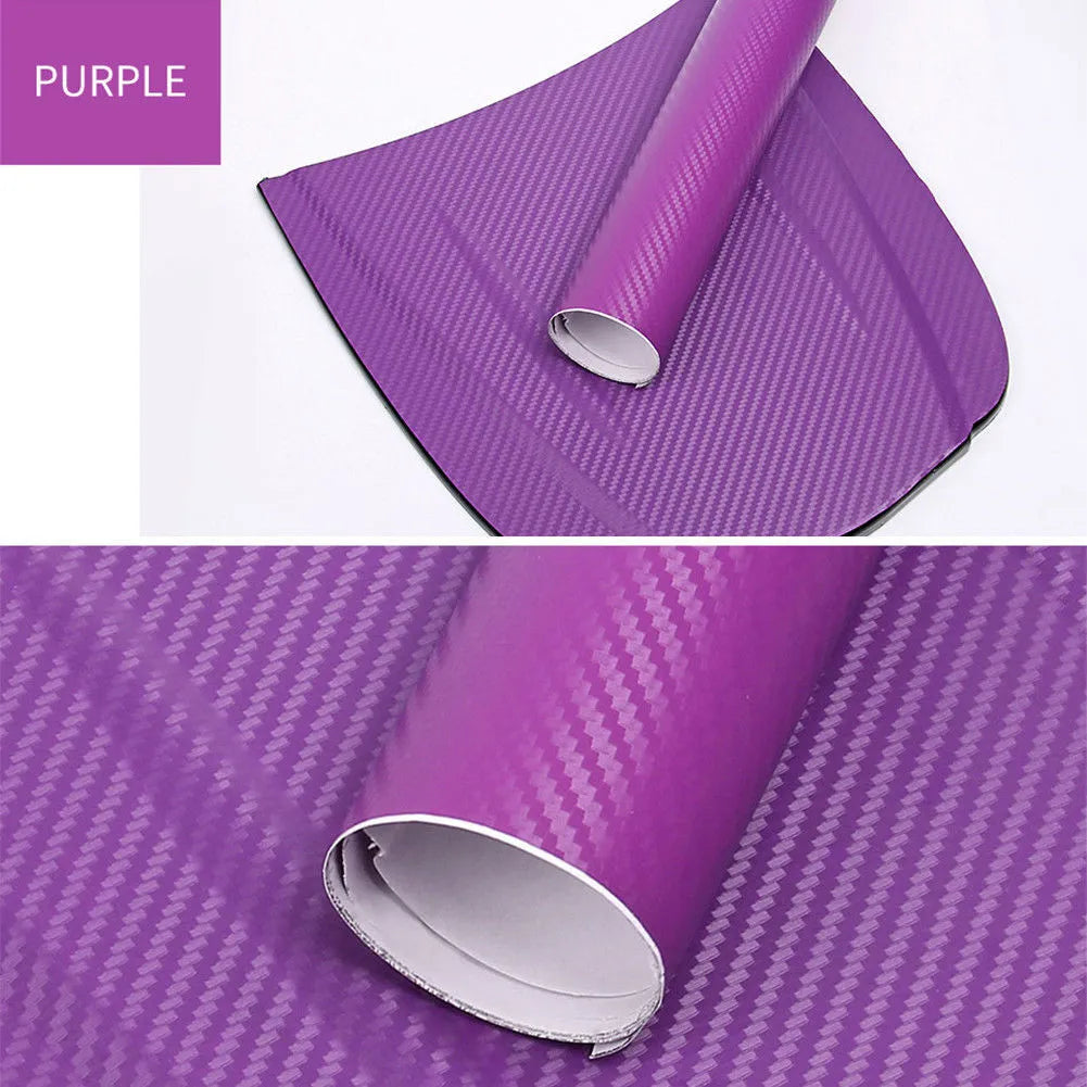 Carbon fibre vinyl sticker roll in eight colours for car decoration