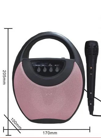 Portable Bluetooth speaker in black, blue or pink with USB port for charging