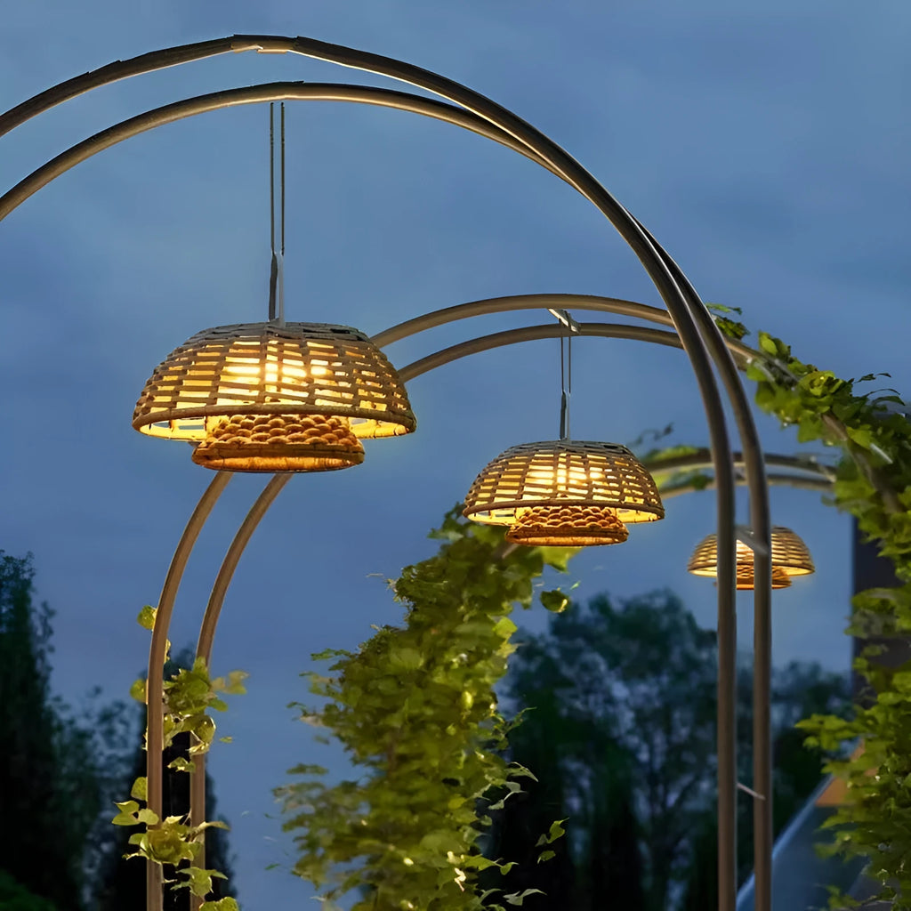 Outdoor chandelier garden lamp stainless steel 25cm 5W LED IP65 taupe