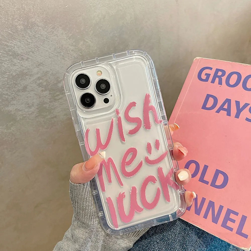 Smiley face TPU anti-fingerprint drop-resistant protective cover for iPhone 12 Pro Max in transparent finish