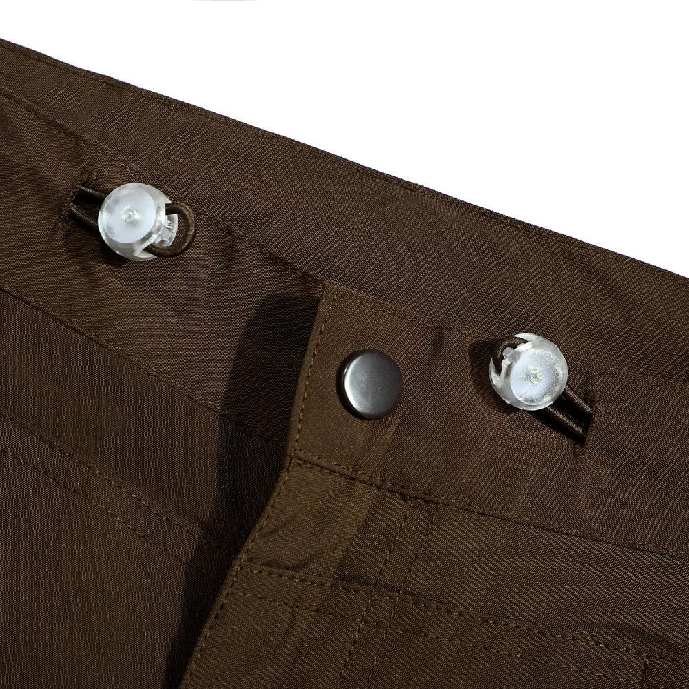 Men's loose cotton street workwear trousers in solid black or brown, sizes S to XL