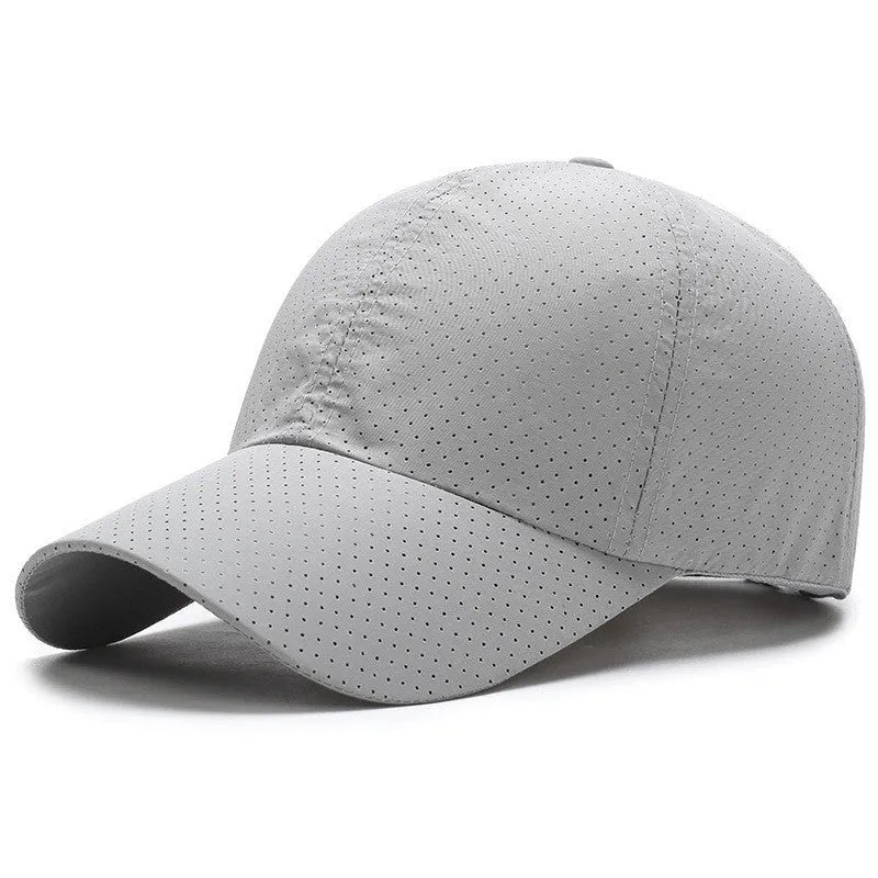 Ultra-thin quick-drying baseball cap with 11cm depth and 7.5cm brim in dark gray