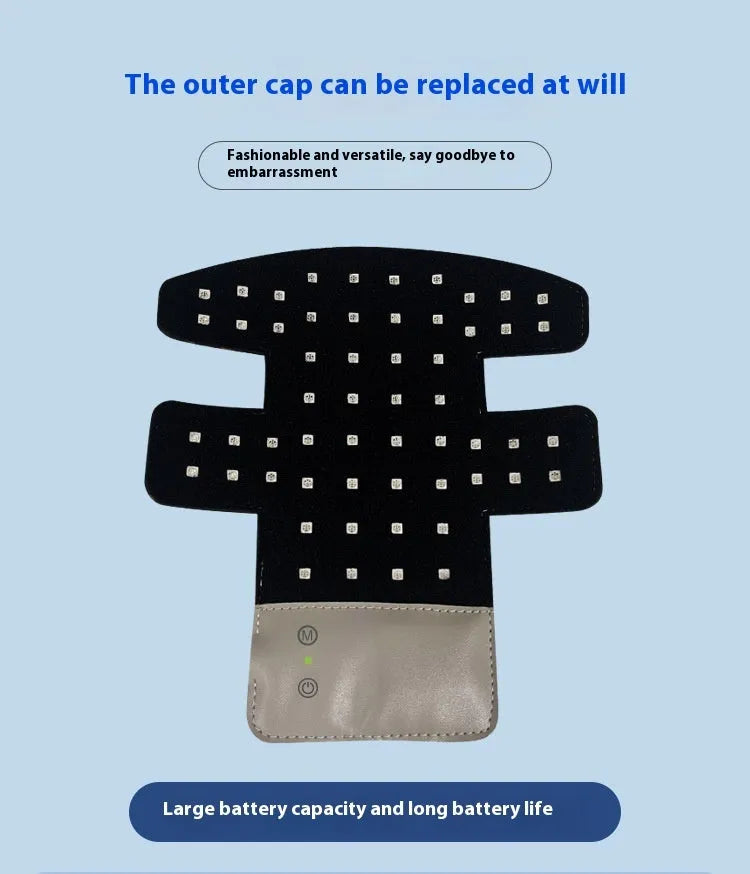 Black four-colour LED photon mask for home skin therapy on a white background.