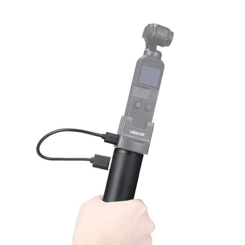 Black aluminium alloy portable charging handle power bank with 6800mAh capacity