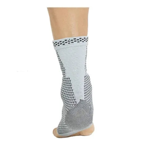 Nylon jacquard sports elbow guard in black, grey or green, sizes S to XL, single elbow protection strap