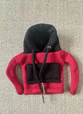 Polyester car gear lever cover in hooded hat design with multiple colour options on 12x13cm universal fit decorative accessory