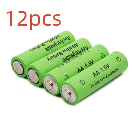 Pack of five 3000mAh AA size 1.5V alkaline rechargeable batteries