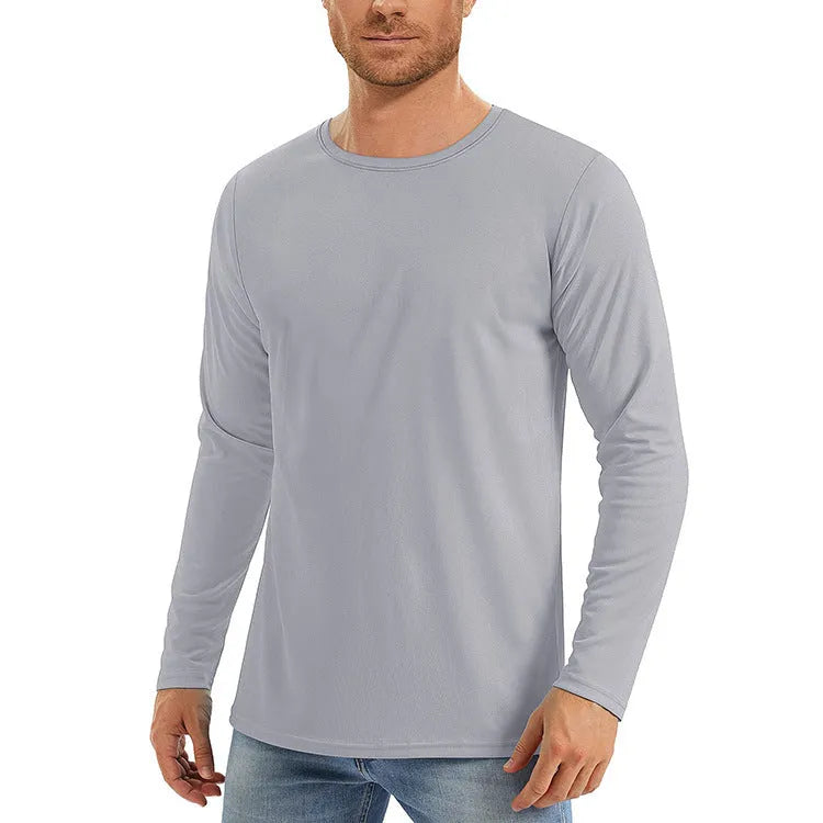 UV protection long sleeve top in solid colours, polyester quick-dry fabric, sizes S to XXXL