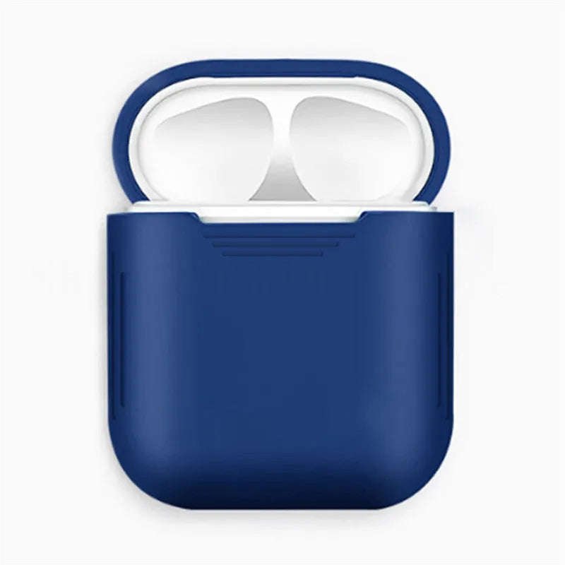 Silicone protective case for Apple AirPods with shockproof earmuffs and anti-lost rope attachment