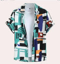 Men's camouflage pattern cardigan shirt with 3D digital printing and loose fit design