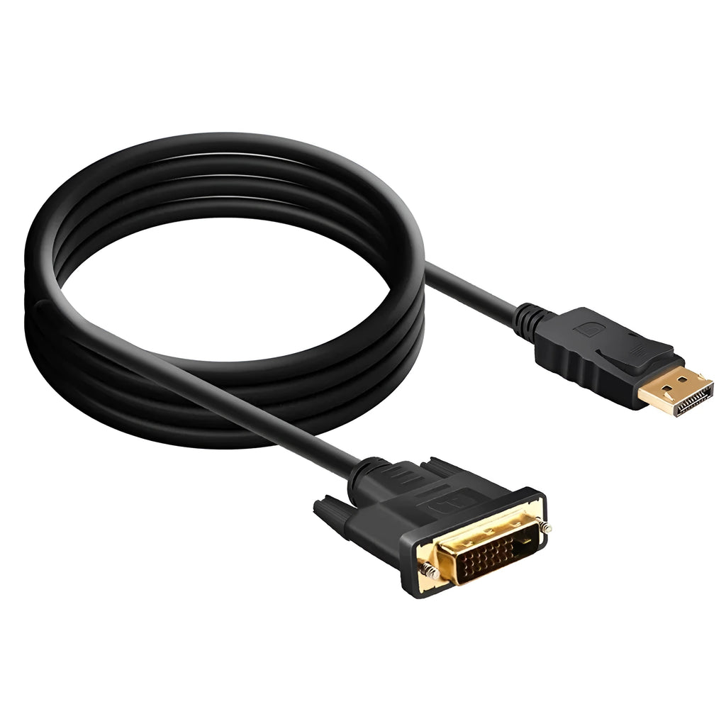 1.8m DisplayPort to DVI adapter cable with copper wire for connecting a PC to a monitor or television