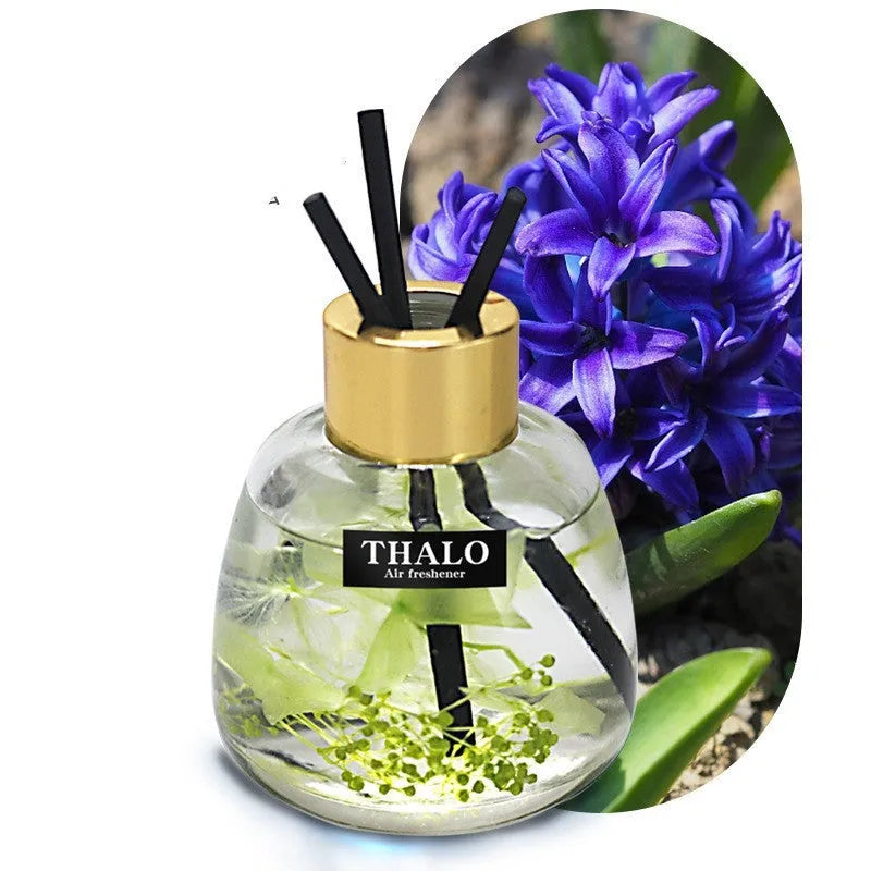 Glass car aromatherapy perfume ornament with bottle shape for vehicle fragrance diffusion