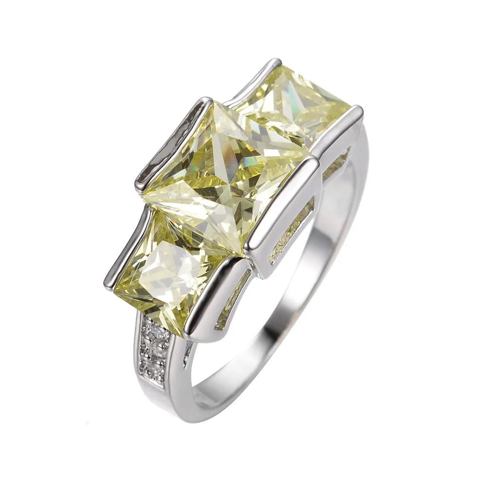 Women's copper ring with electroplated geometric design in multiple colour options