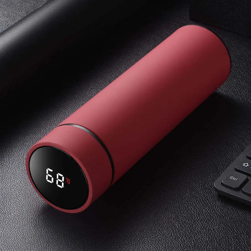 450ml stainless steel vacuum insulated water bottle with copper layer, shown in blue colour.