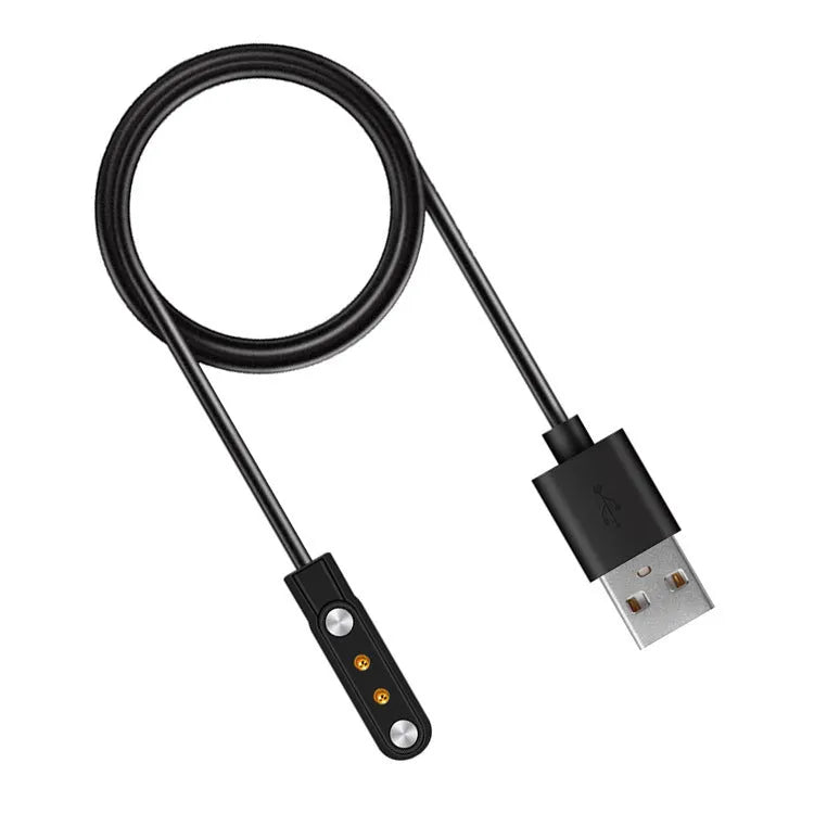 Black smart watch magnetic USB fast charger with 60cm or 100cm cable on a desk