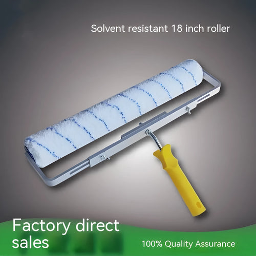 18-inch paint roller with three brush head types: short, medium, and long hair textures for wall painting