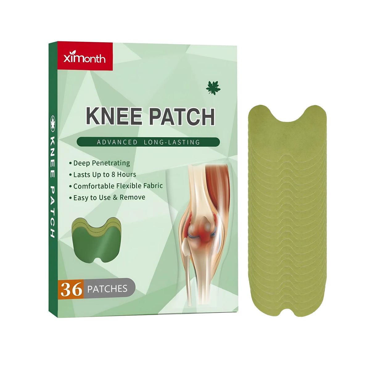 Knee joint relief patch pack of 36 with marine collagen and herbal ingredients