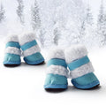 Thick lamb wool pet shoes for small dogs in khaki with suede upper and non-slip sole