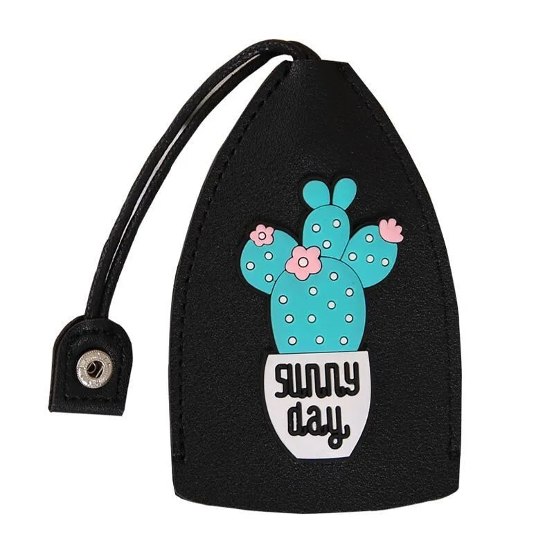 Cartoon PU leather pull-out key case for car keys with various design options
