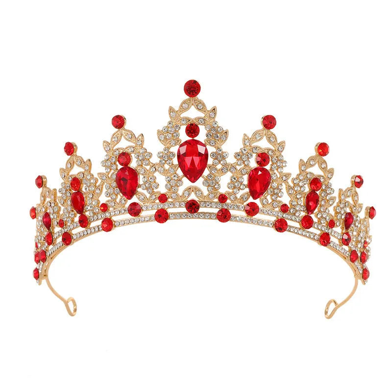 Baroque style bride headdress crown with rhinestone detailing in alloy metal