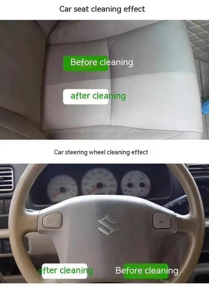 Bottle of wash free ultrasonic fabric roof cleaner with herb essence and oxidase for interior ceilings.
