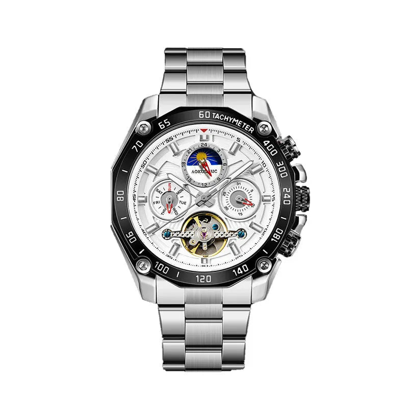 Men's automatic mechanical watch showing different colour combinations with 12mm case thickness