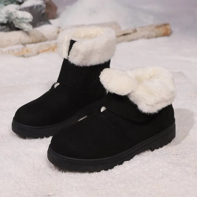 Velvet padded suede shoes in brown or black, unisex sizes 35-44, thick cotton warm slip-on footwear